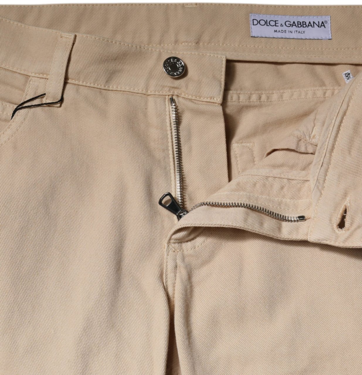 Dolce & Gabbana Beige Cotton Stretch Regular Men Denim Jeans Beige