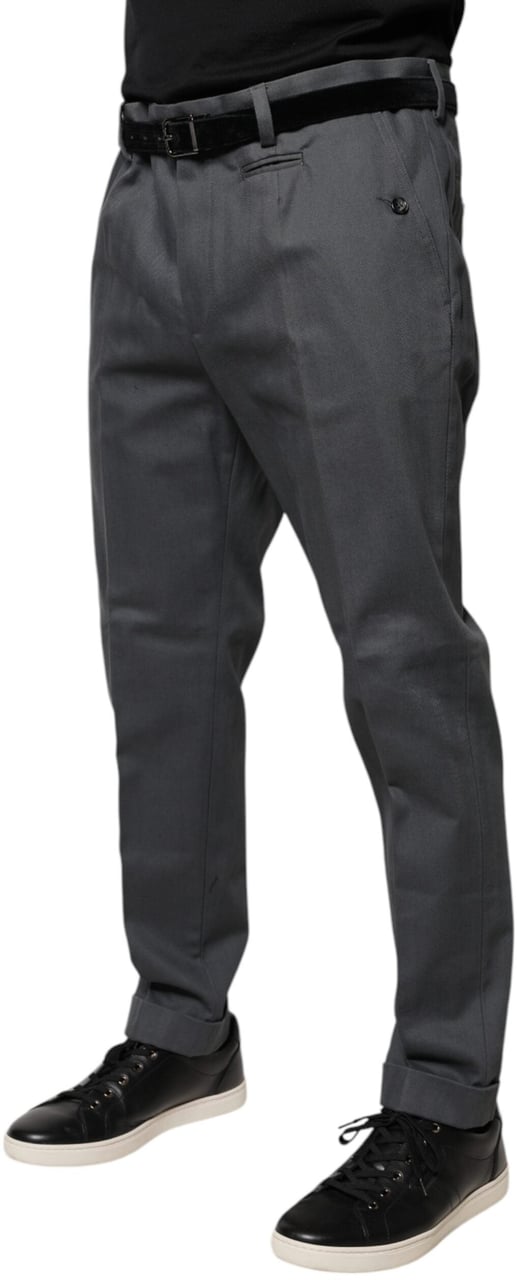 Dolce & Gabbana Gray Tapered Formal Dress Pants Grijs