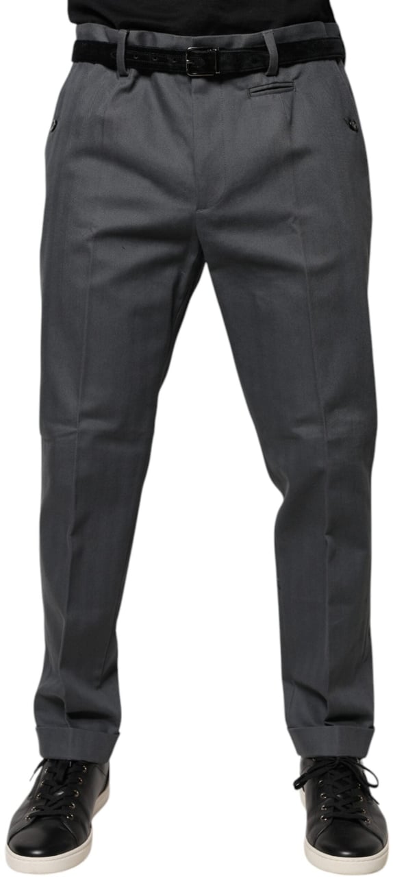 Dolce & Gabbana Gray Tapered Formal Dress Pants Grijs