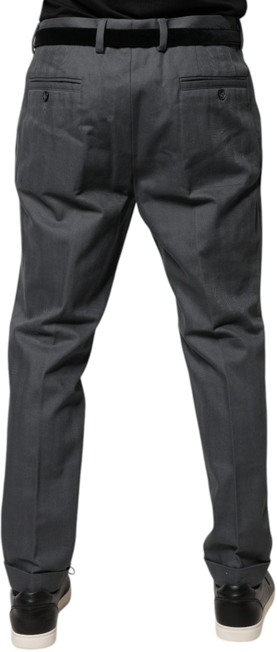 Dolce & Gabbana Gray Tapered Formal Dress Pants Grijs