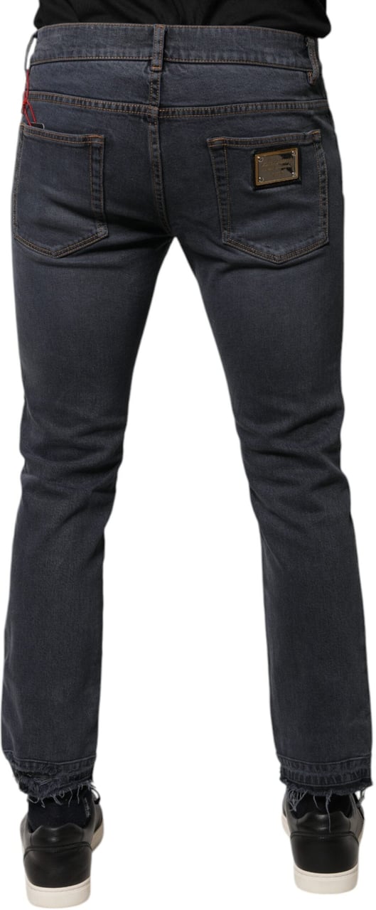 Dolce & Gabbana Dark Gray Cotton Skinny Denim Jeans Grijs