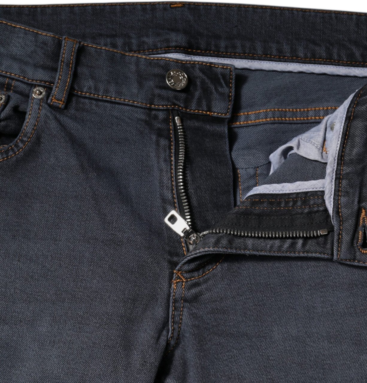 Dolce & Gabbana Dark Gray Cotton Skinny Denim Jeans Grijs
