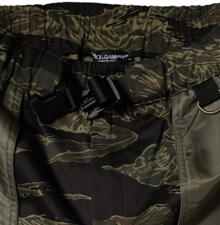 Dolce & Gabbana Green Cotton Jogger Cargo Pants Groen