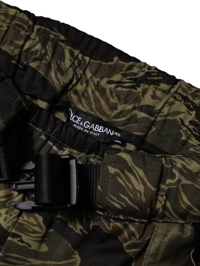Dolce & Gabbana Green Cotton Jogger Cargo Pants Groen