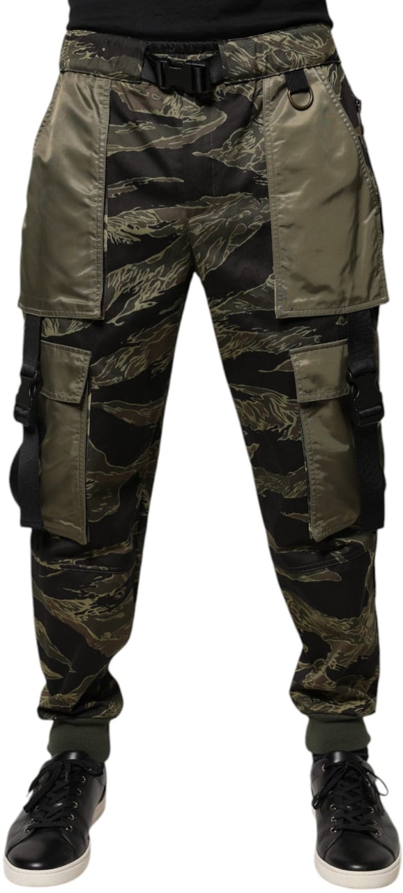 Dolce & Gabbana Green Cotton Jogger Cargo Pants Groen