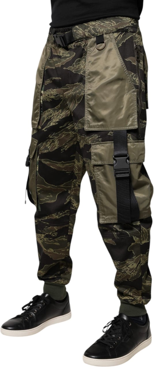 Dolce & Gabbana Green Cotton Jogger Cargo Pants Groen