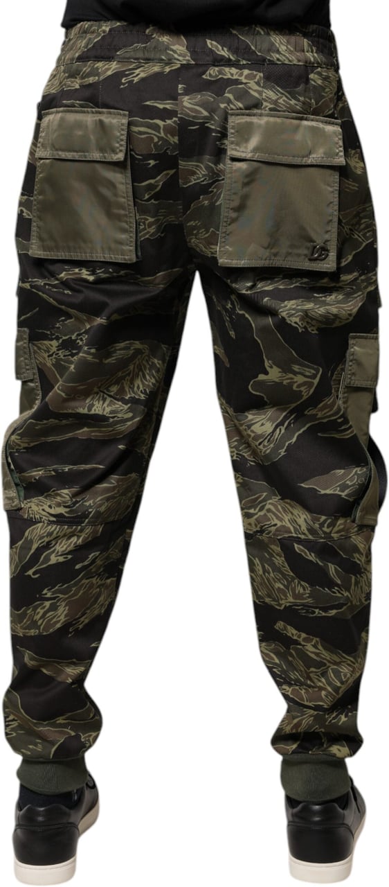 Dolce & Gabbana Green Cotton Jogger Cargo Pants Groen