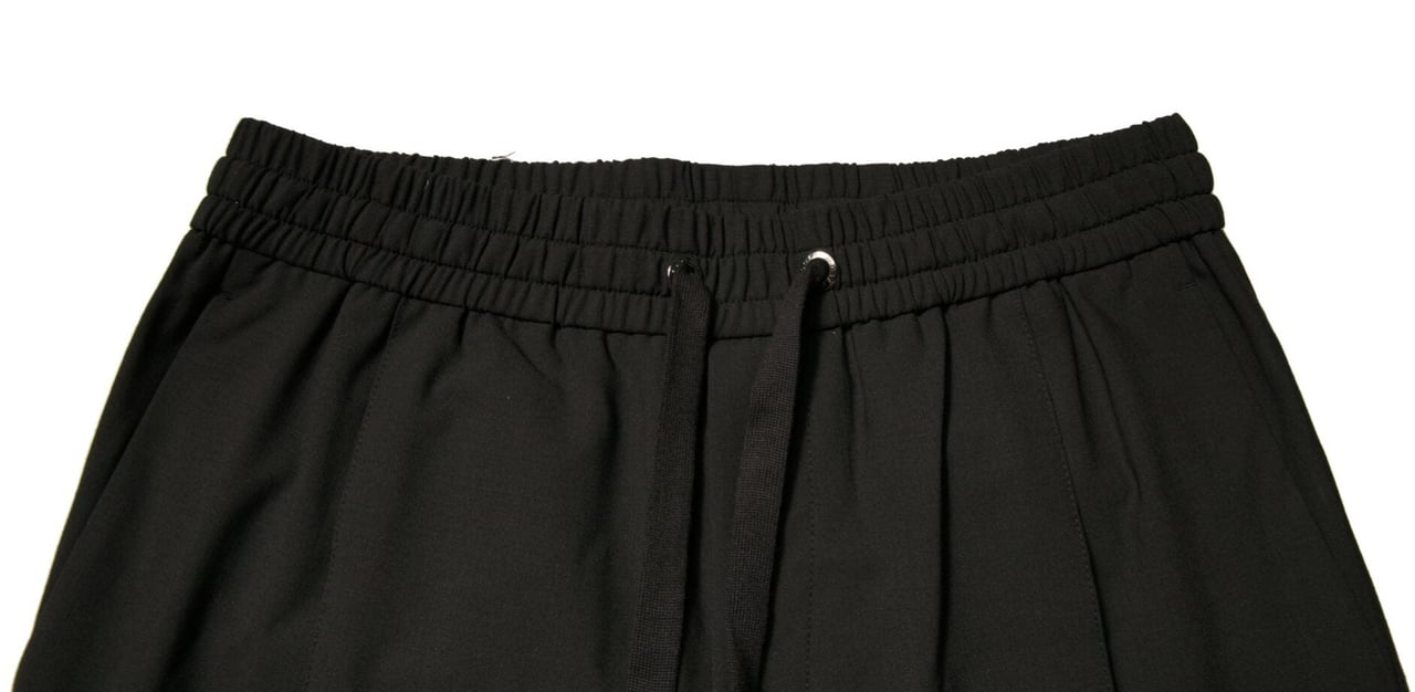 Dolce & Gabbana Black Wool Jogger Jogging Pants Zwart