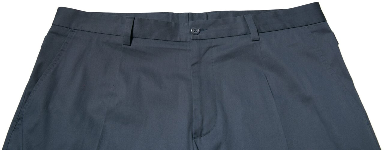 Dolce & Gabbana Blue Cotton Men Skinny Dress Pants Blauw