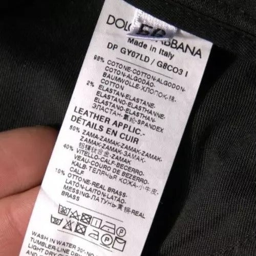 Dolce & Gabbana Black Ripped Logo Cotton Skinny Denim Jeans Zwart