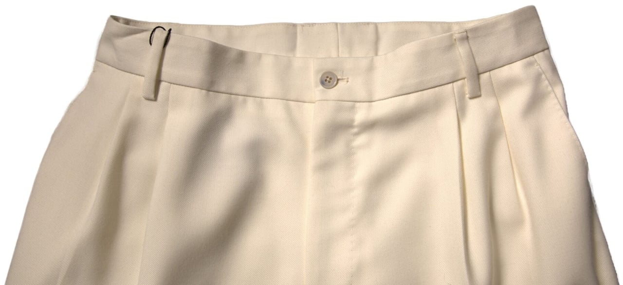 Dolce & Gabbana Off White Straight Dress Pants Wit