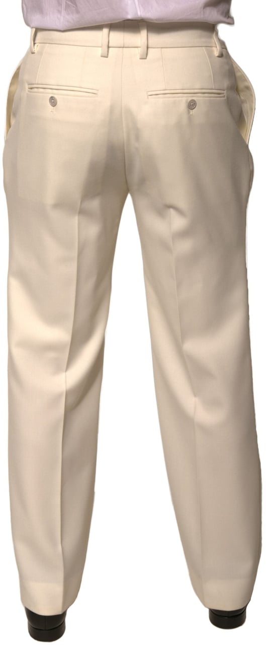 Dolce & Gabbana Off White Straight Dress Pants Wit