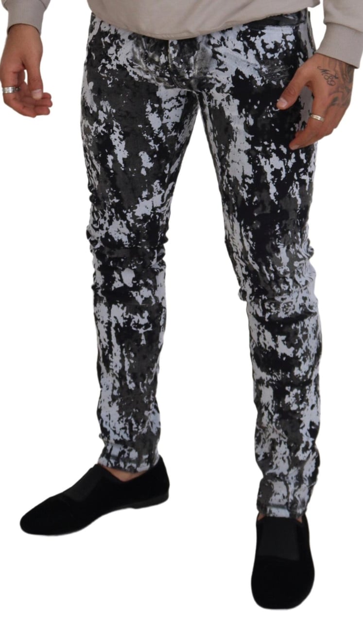 Dolce & Gabbana Multicolor Cotton Tie Dye Skinny Denim Jeans Divers