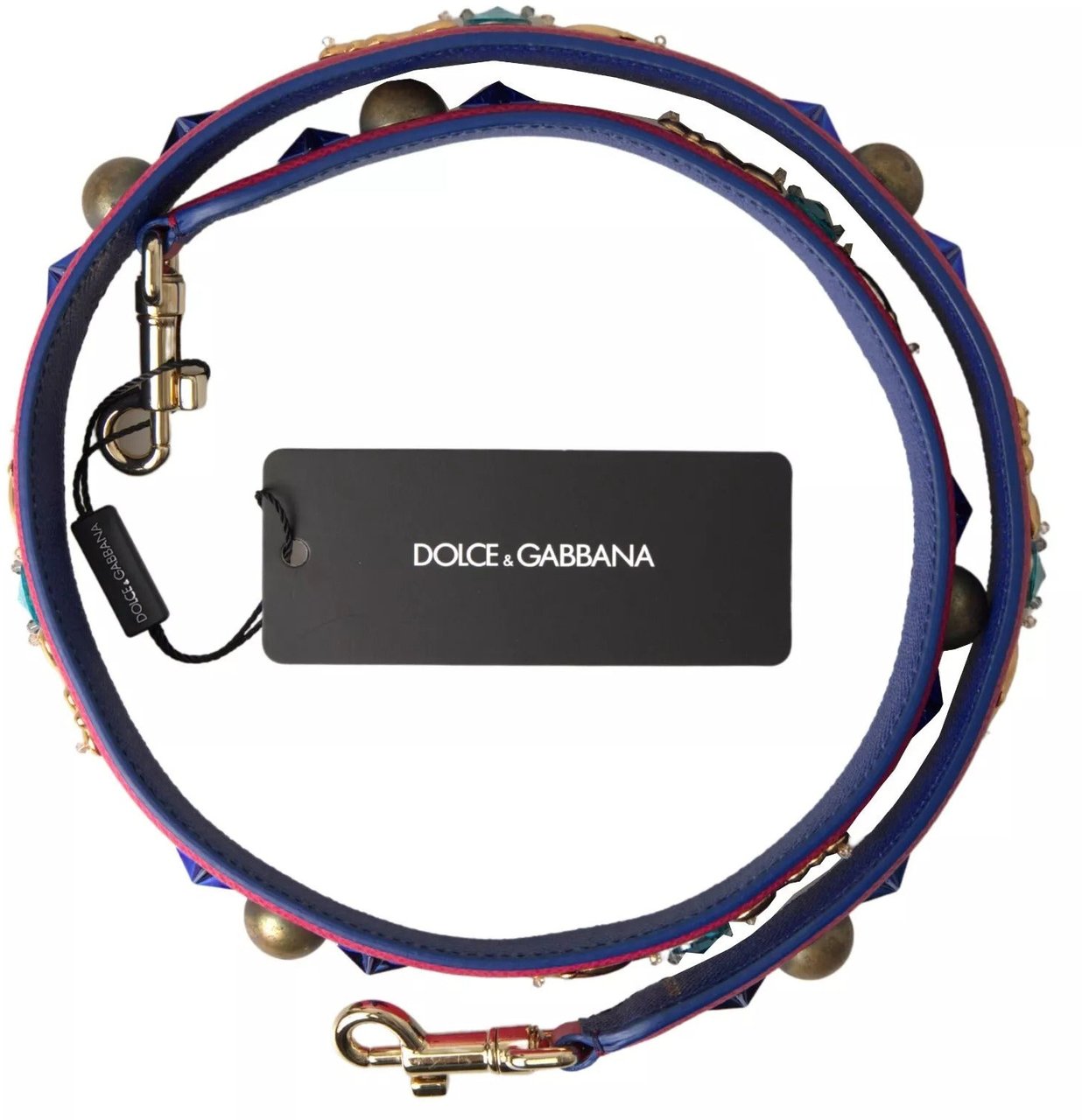 Dolce & Gabbana Pink Exotic Leather Studded Shoulder Strap Rood