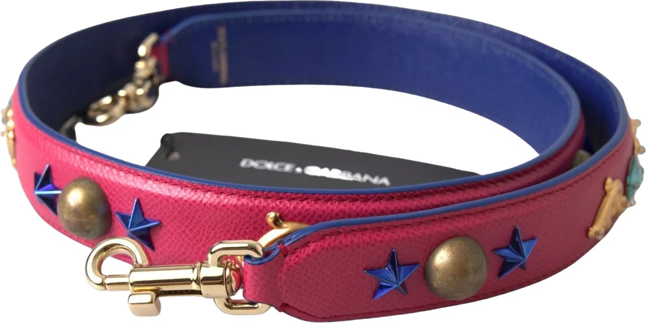 Dolce & Gabbana Pink Exotic Leather Studded Shoulder Strap Rood