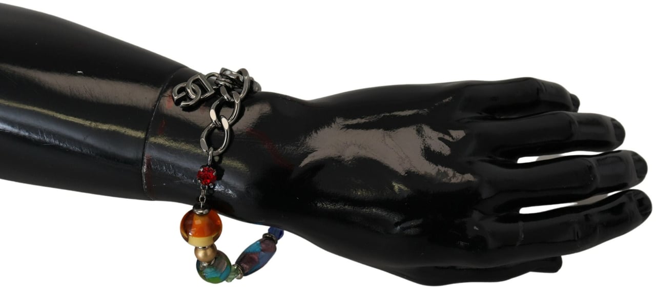 Dolce & Gabbana multicolor Silver Chain Brass Beaded Lobster Clasp Bracelet Divers