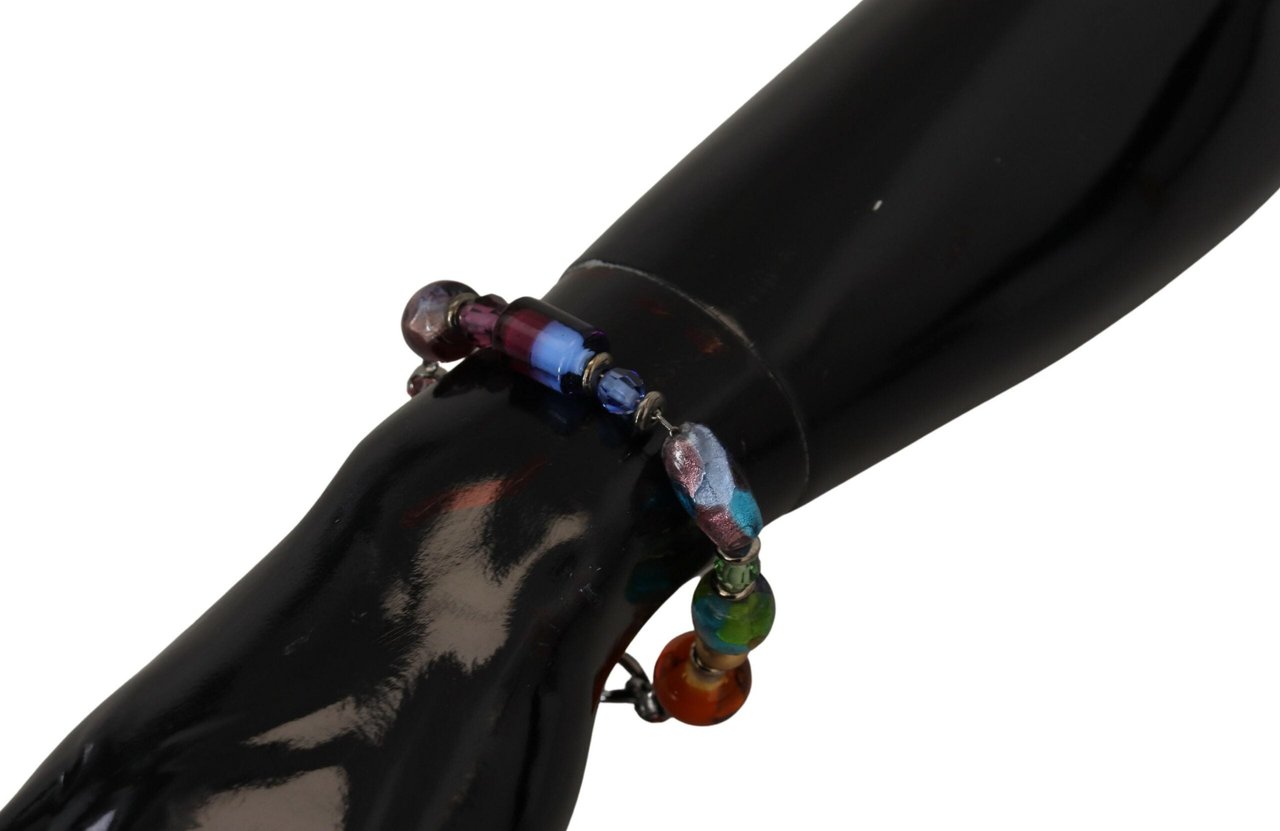 Dolce & Gabbana multicolor Silver Chain Brass Beaded Lobster Clasp Bracelet Divers