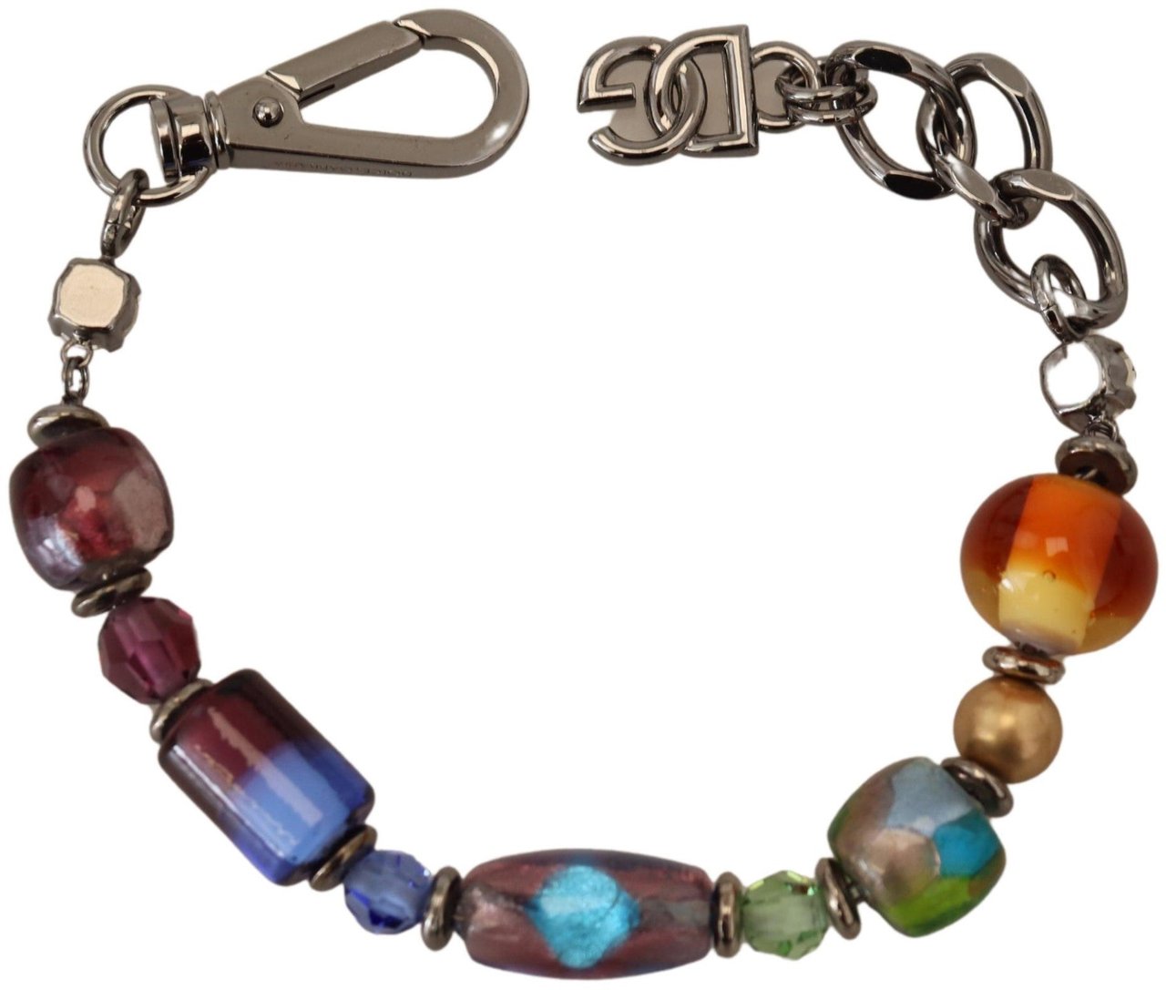 Dolce & Gabbana multicolor Silver Chain Brass Beaded Lobster Clasp Bracelet Divers