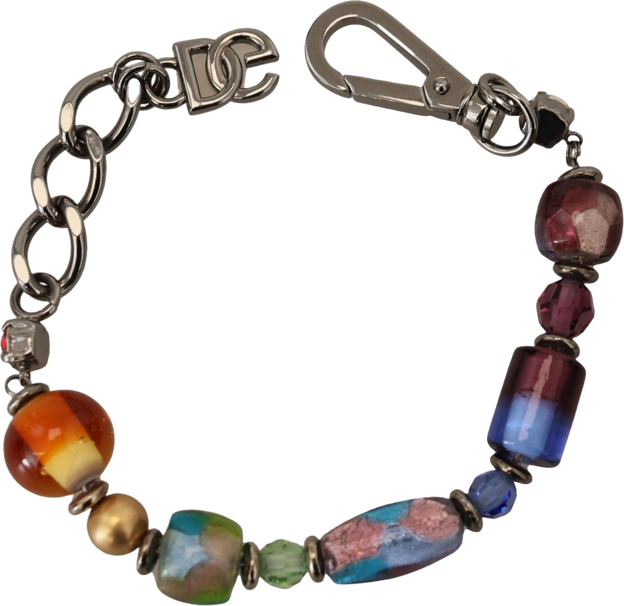 Dolce & Gabbana multicolor Silver Chain Brass Beaded Lobster Clasp Bracelet Divers
