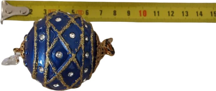 Dolce & Gabbana Gold Brass Blue Christmas Ball Crystal Hook Jewelry Earrings Divers