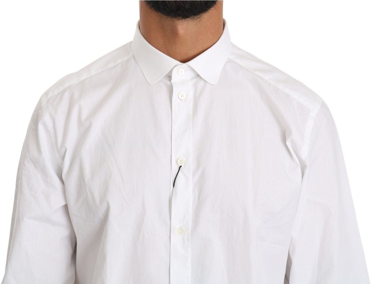 Dolce & Gabbana White Cotton Long Sleeve Top Shirt Wit