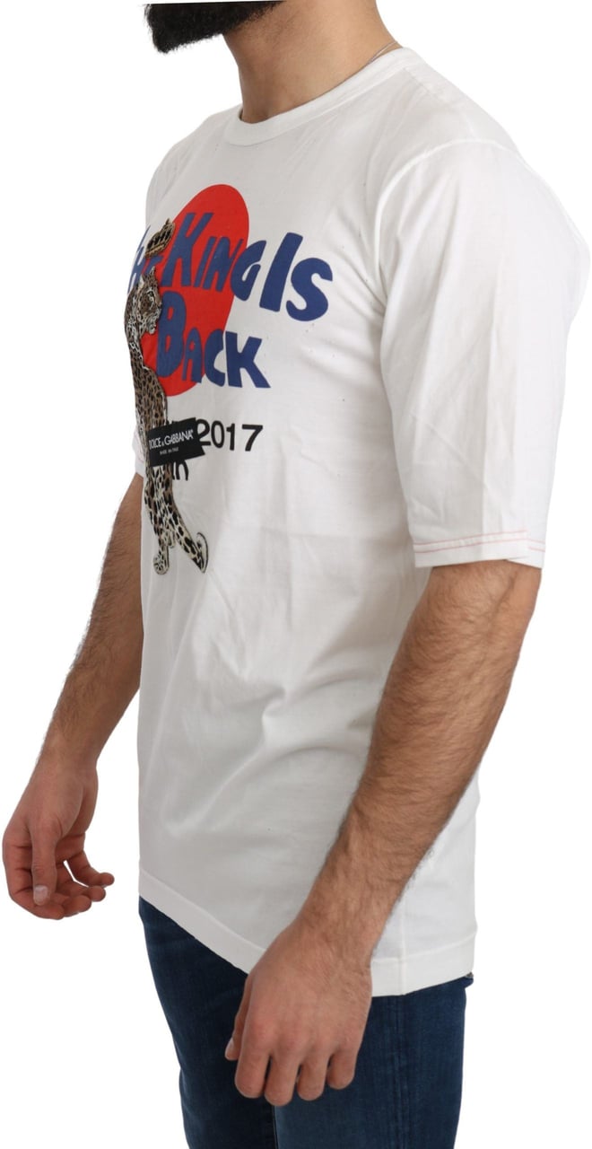 Dolce & Gabbana White Leopard Royal Top T-shirt Zwart