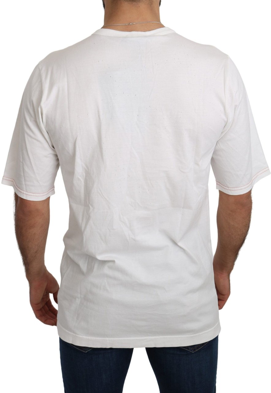Dolce & Gabbana White Leopard Royal Top T-shirt Zwart
