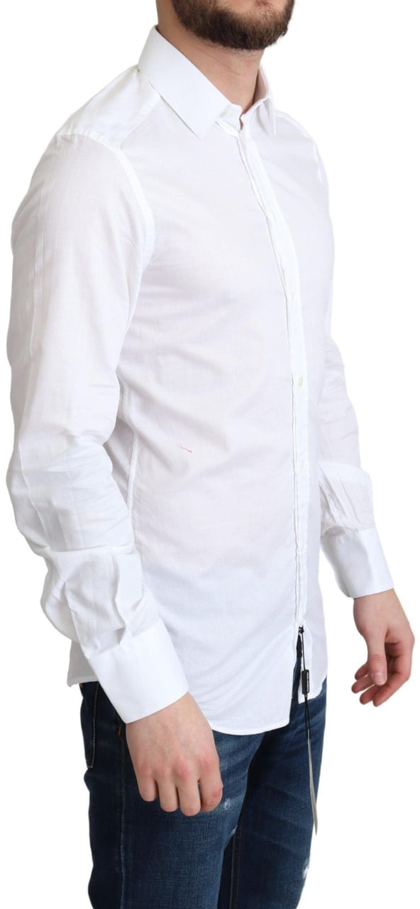 Dolce & Gabbana White Cotton Long Sleeves Formal Shirt Wit