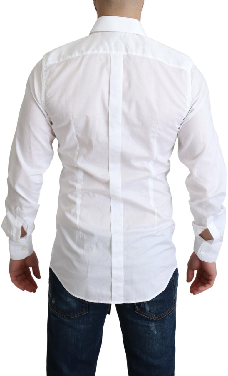Dolce & Gabbana White Cotton Long Sleeves Formal Shirt Wit