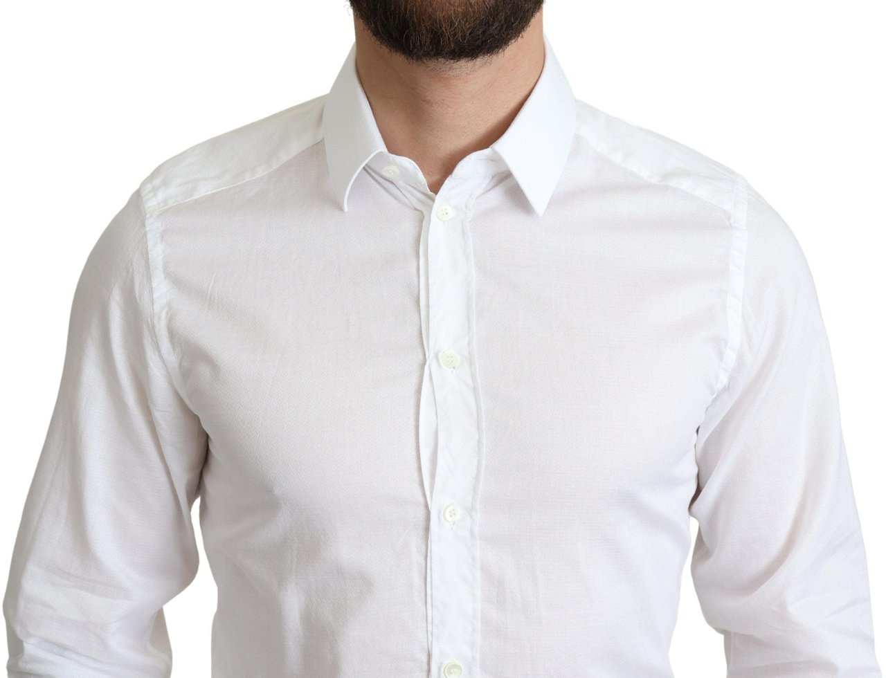 Dolce & Gabbana White Cotton Long Sleeves Formal Shirt Wit