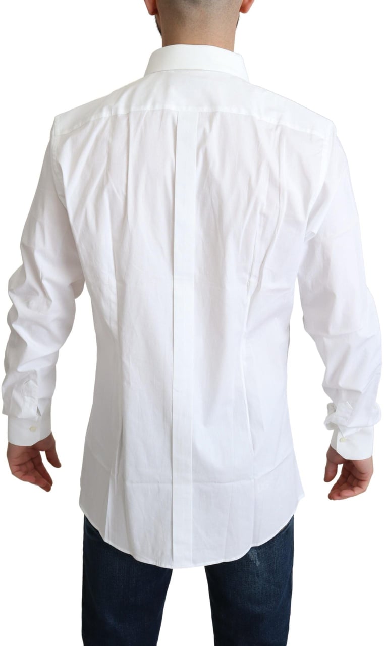 Dolce & Gabbana White Cotton Stretch Men Dress Formal Shirt Wit