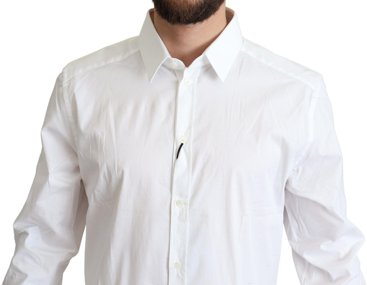 Dolce & Gabbana White Cotton Stretch Men Dress Formal Shirt Wit