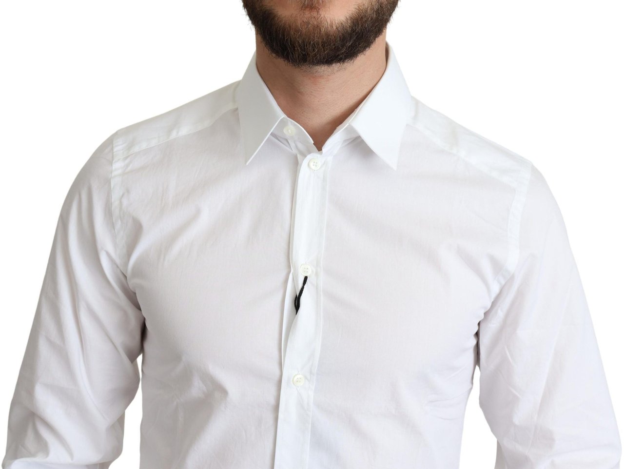 Dolce & Gabbana White Pure Cotton Men Dress Formal Shirt Wit