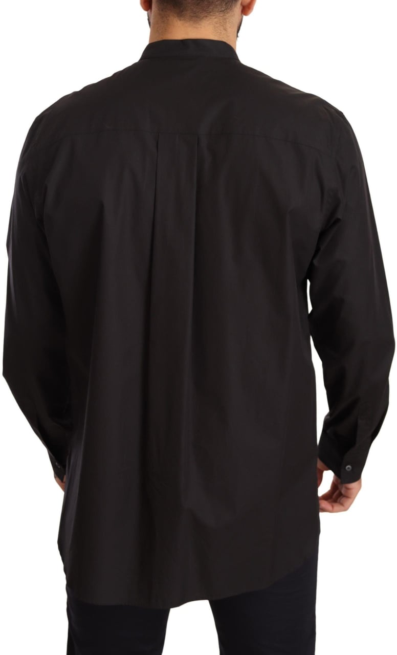 Dolce & Gabbana Black 100% Cotton Formal Dress Top Shirt Zwart