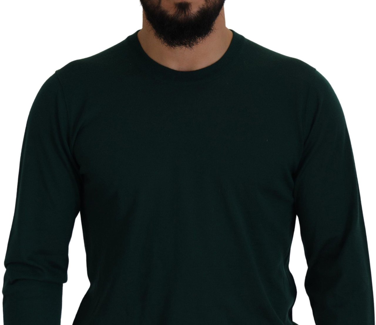Dolce & Gabbana Green Cashmere Crewneck Pullover Sweater Groen