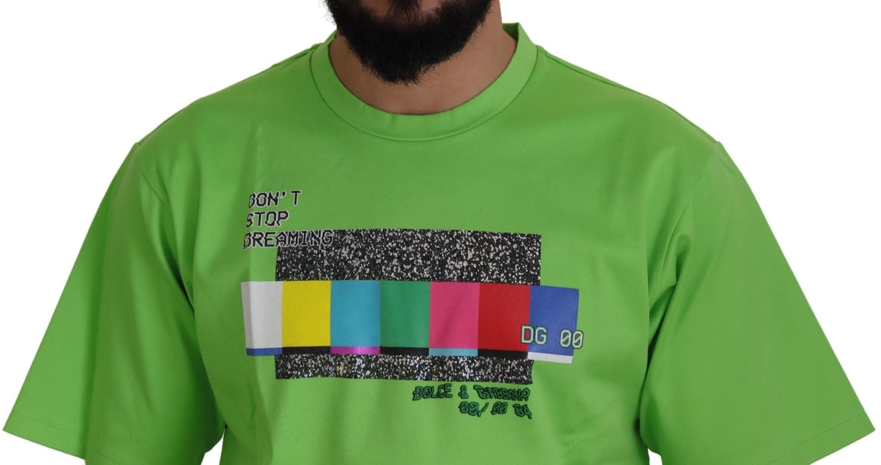Dolce & Gabbana Green Cotton DG CHANNEL Top T-shirt Groen