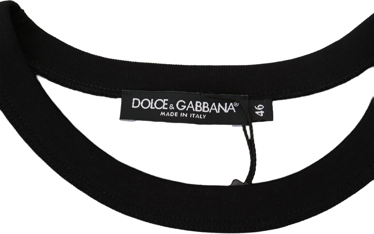 Dolce & Gabbana Black Sneak Peek Cotton Short Sleeve T-shirt Zwart