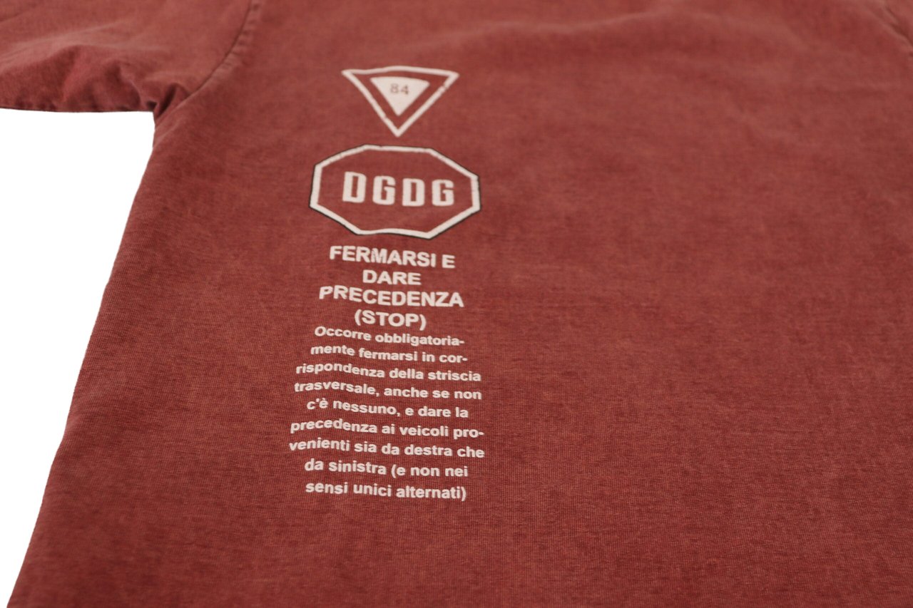 Dolce & Gabbana Maroon Print Round Neck Short Sleeves T-shirt Maroon