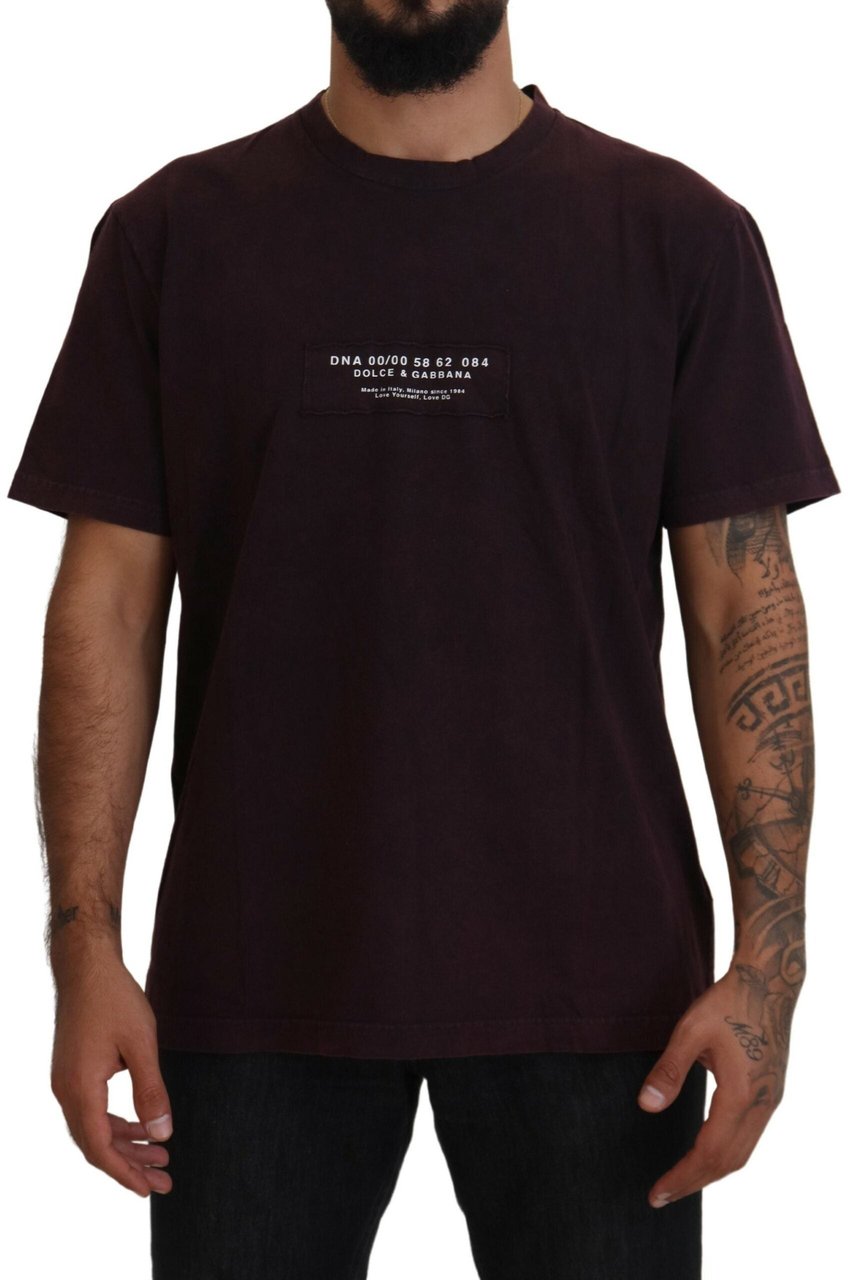 Dolce & Gabbana Bordeaux Crewneck Short Sleeve T-shirt Maroon