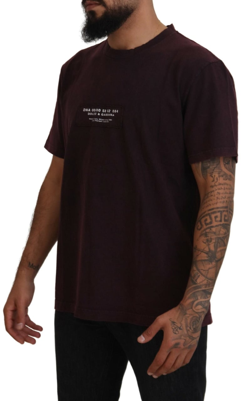 Dolce & Gabbana Bordeaux Crewneck Short Sleeve T-shirt Maroon