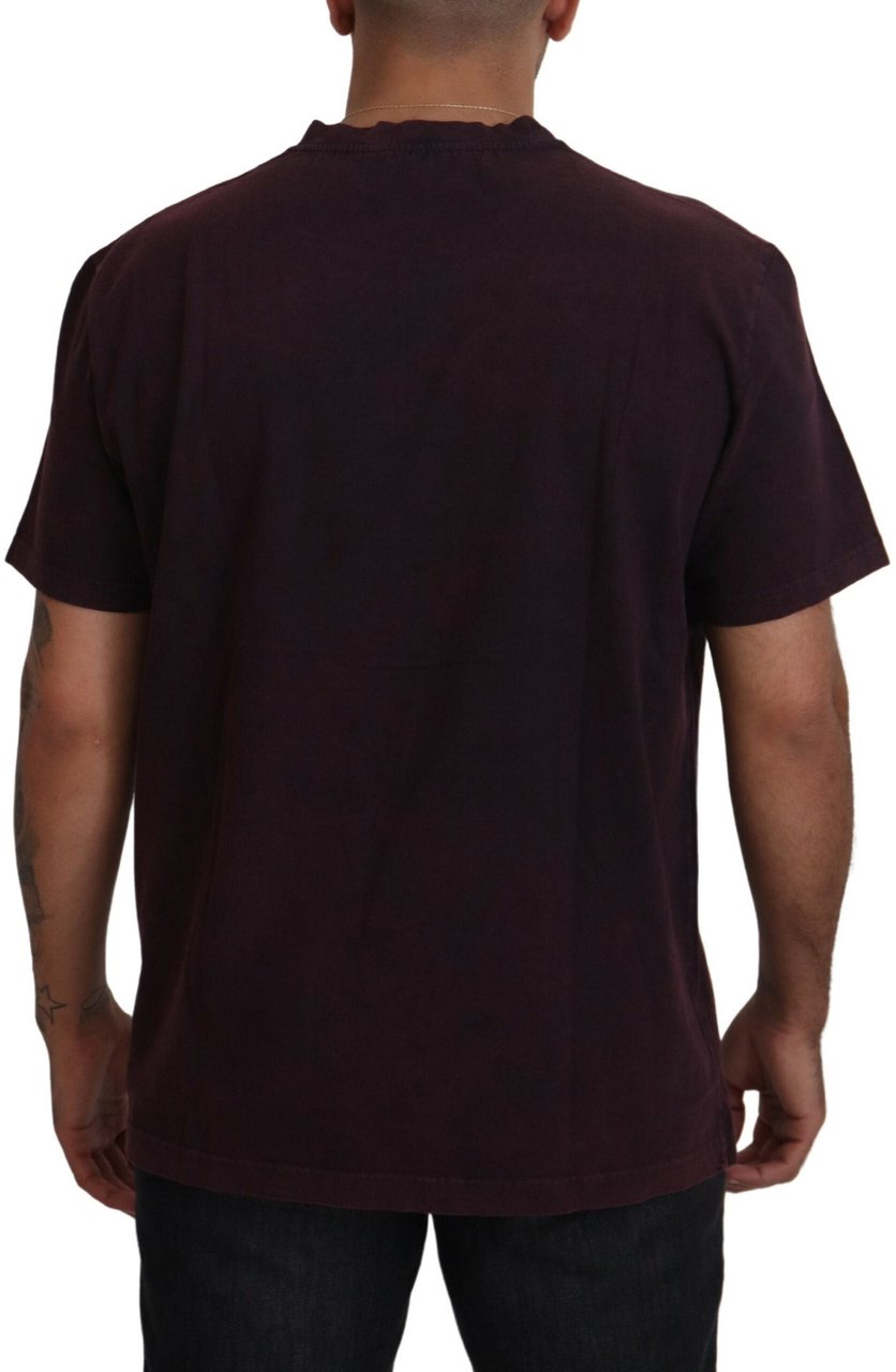 Dolce & Gabbana Bordeaux Crewneck Short Sleeve T-shirt Maroon