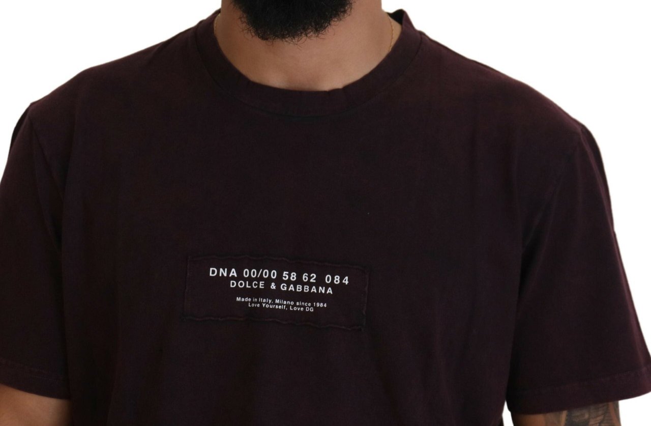 Dolce & Gabbana Bordeaux Crewneck Short Sleeve T-shirt Maroon