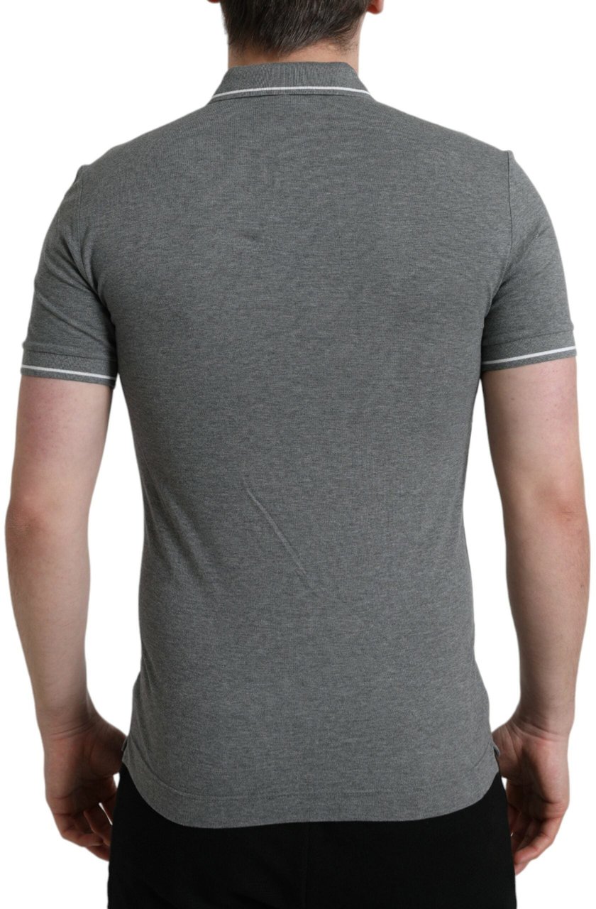 Dolce & Gabbana Gray Collared Short Sleeve Crown T-shirt Grijs