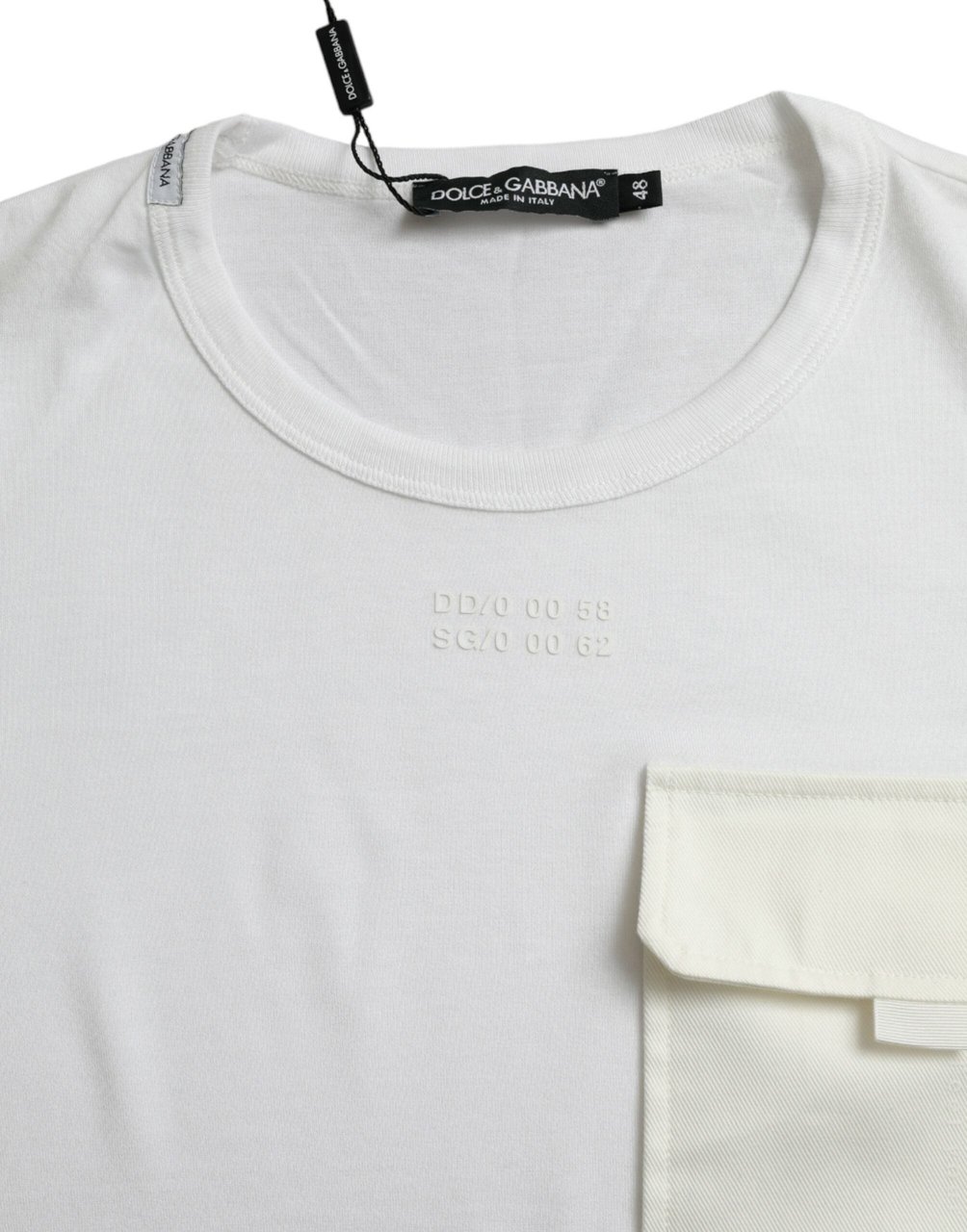 Dolce & Gabbana White Cotton Pocket Short Sleeves T-shirt Wit