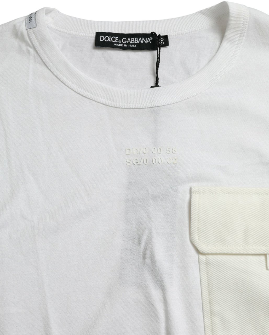 Dolce & Gabbana White Cotton Pocket Short Sleeves T-shirt Wit