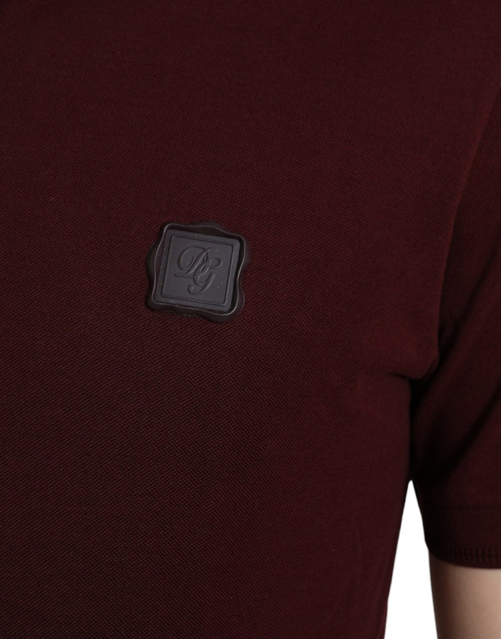 Dolce & Gabbana Maroon Collared Short Sleeves Polo T-shirt Zwart