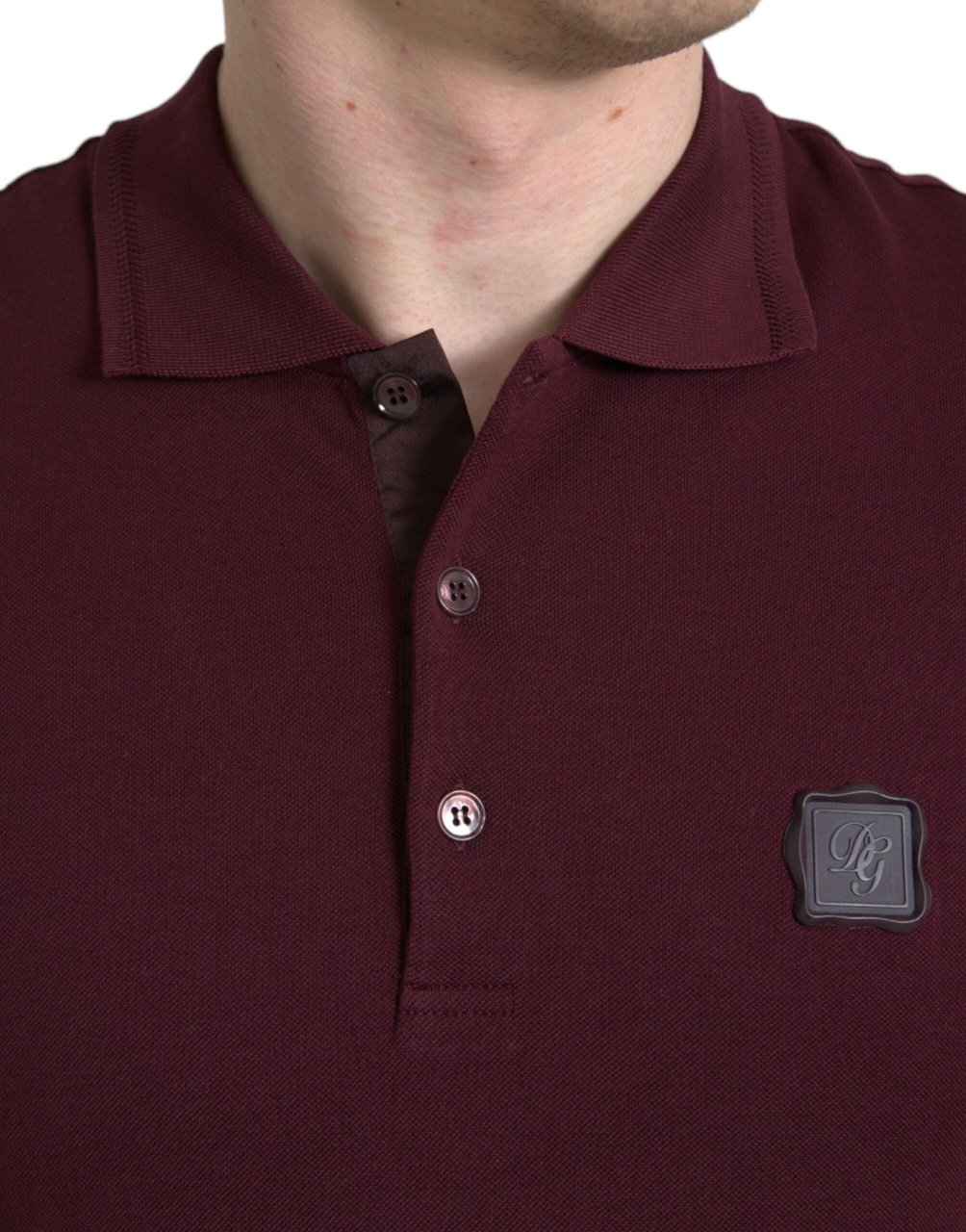 Dolce & Gabbana Maroon Collared Short Sleeves Polo T-shirt Zwart
