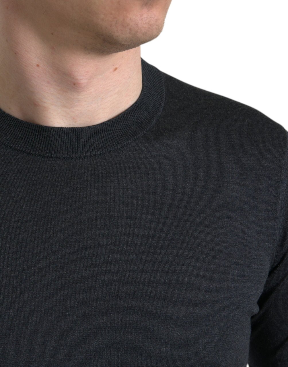 Dolce & Gabbana Dark Gray Crew Neck Short Sleeves T-shirt Grijs
