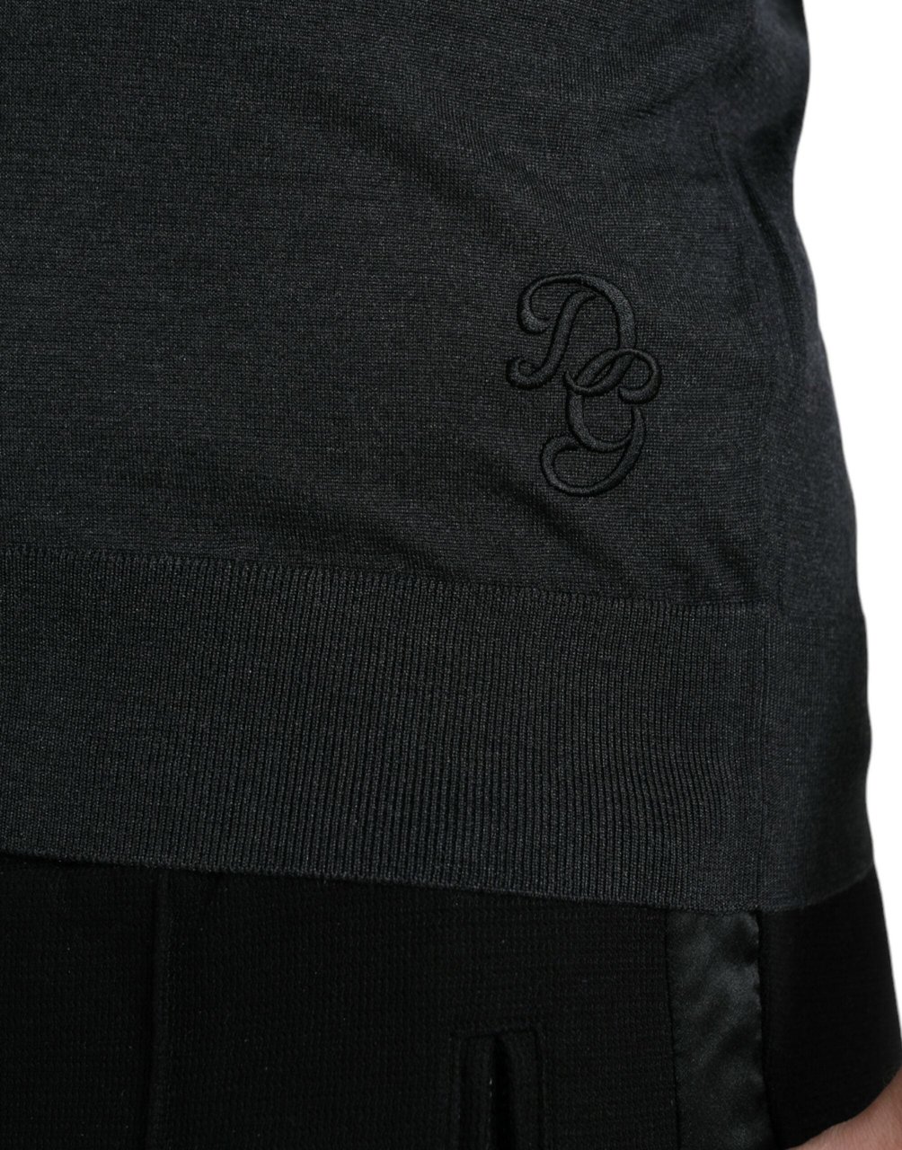 Dolce & Gabbana Dark Gray Crew Neck Short Sleeves T-shirt Grijs