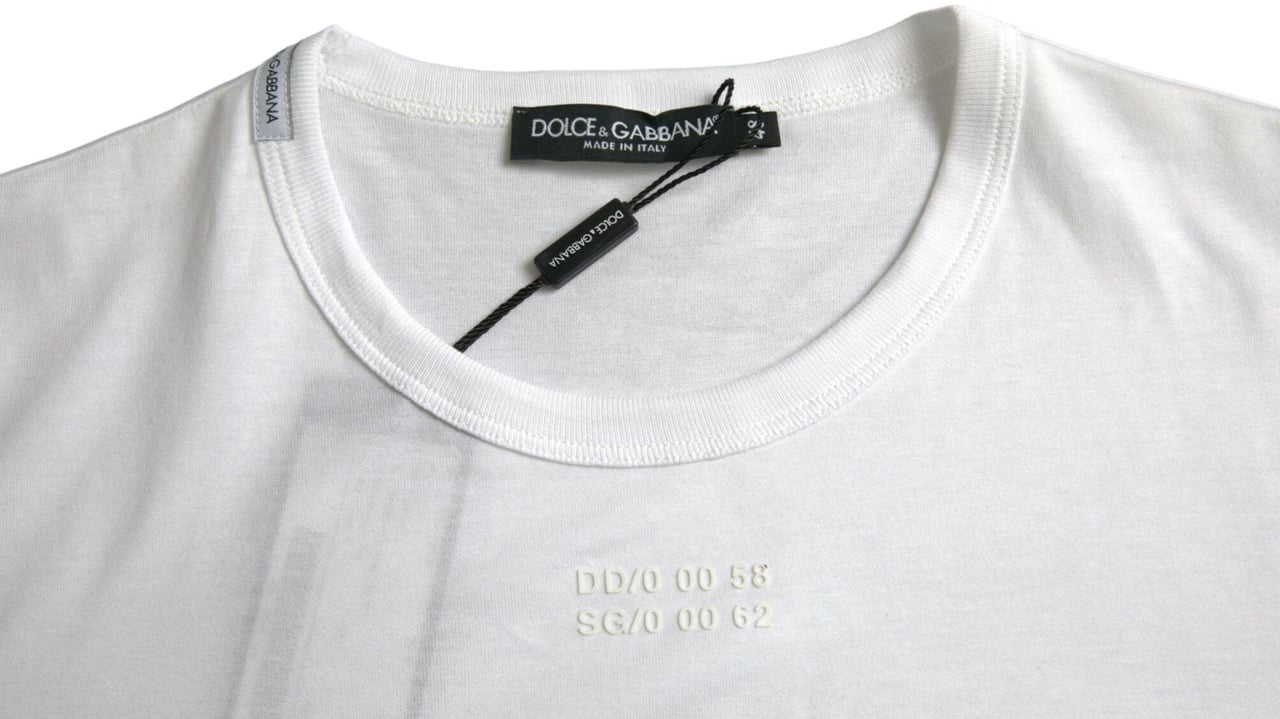 Dolce & Gabbana White Cotton Pocket Short Sleeves T-shirt Wit